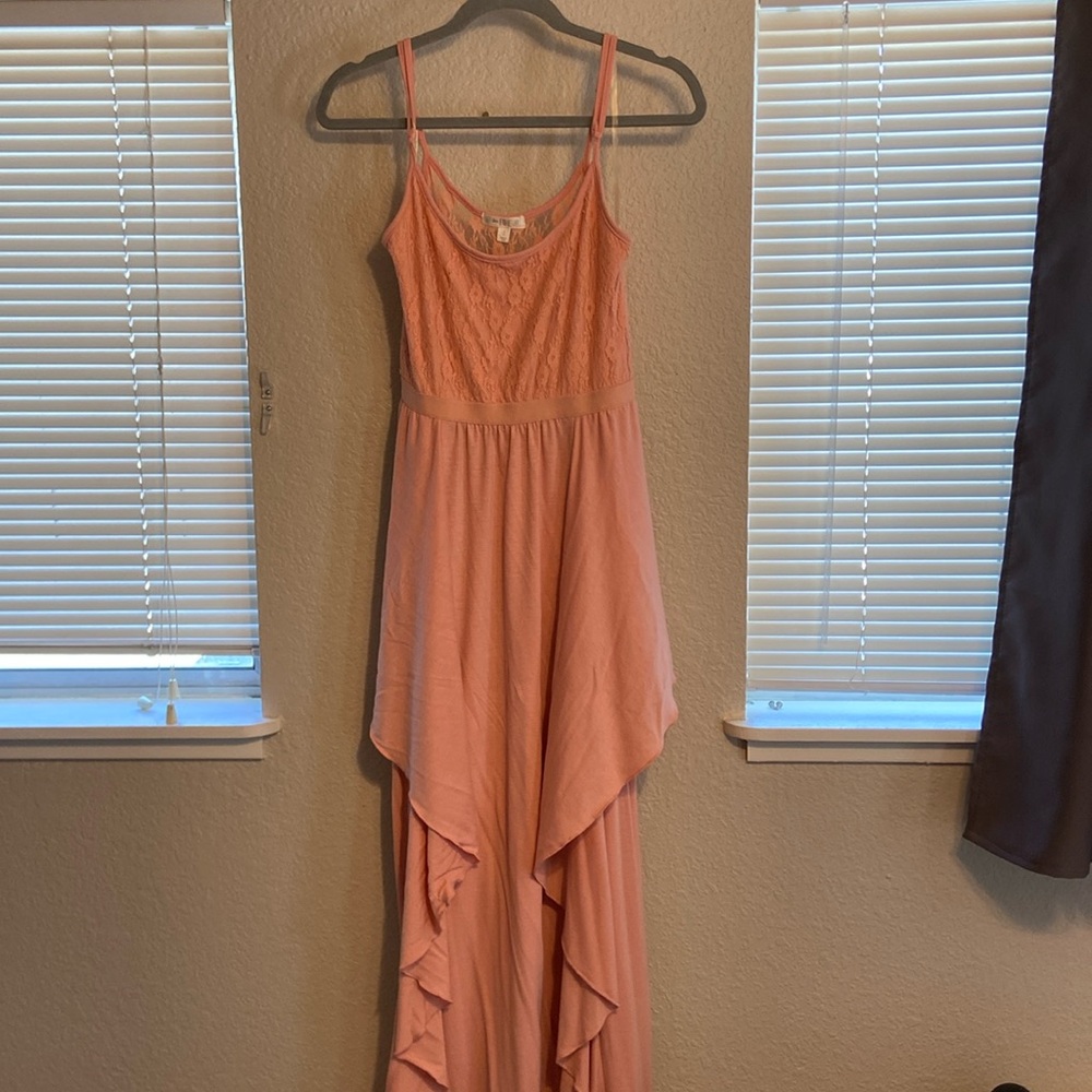 Gorgeous Peach Lace Maxi Dress